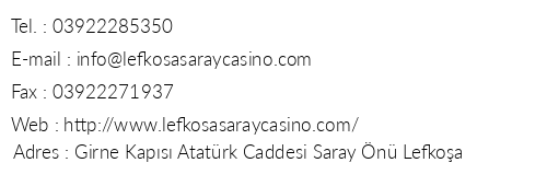 Saray Hotel & Casino telefon numaralar, faks, e-mail, posta adresi ve iletiim bilgileri